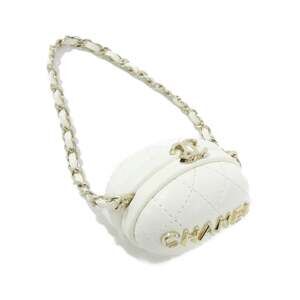 Chanel Handbag Charm Leather White #246653C21B